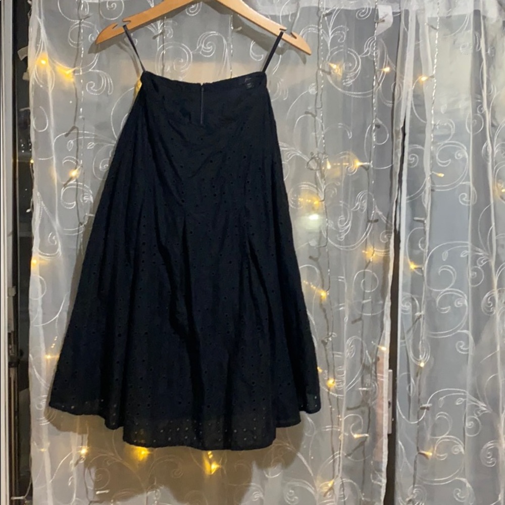 Black eyelet midi skirt. Jcrew.